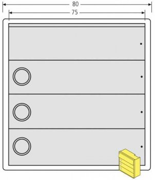 RENZ RSA2-kompakt-Block, 3 Klingeltaster + 1 Beleuchtungselement, Edelstahl oder ALU, 97-9-85333, 97-9-85334