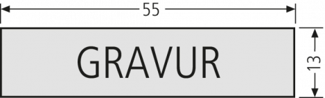 Namensschild Einlage LIRA mit indiv. Gravur 90-3-00001 - schematische Darwstellung
