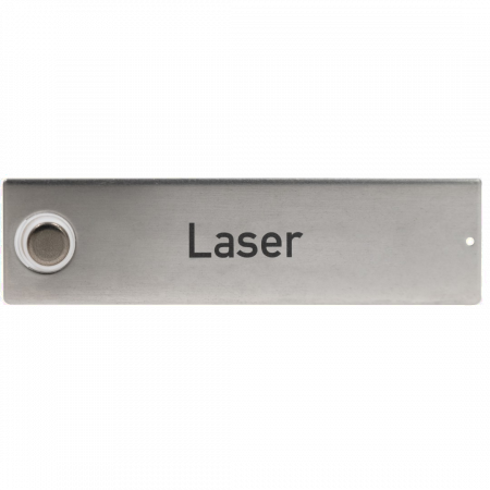 RENZ RSA2 Namensschild 90300044, Edelstahl, mit Klingelknopf, mit indiv. Gravur - Frontansicht, graue Lasergravur