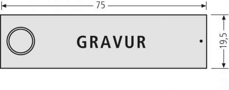 RENZ RSA2 Namensschild 90300045, ALU, mit Klingelknopf und indiv. Gravur - schematische Darstellung, graue Lasergravur