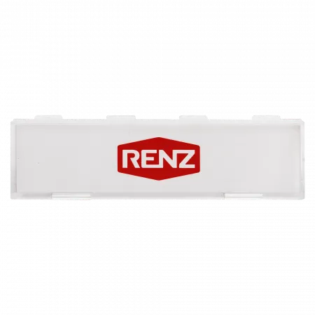 RENZ Namensschildabdeckung 92, glasklar mit Einlage 97-9-82146 - Frontansicht