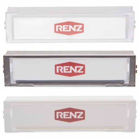 RENZ Namensschild NS09 inkl. Papier-Namensschildeinlage 97-9-82259 - Frontansicht, alle Farben