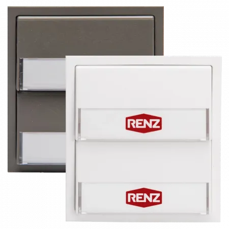 RENZ Tastenmodul mit 2x Klingeltaster 97-9-85270 - Frontansicht, Farbe: Weiß oder Grau