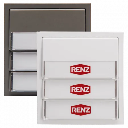 RENZ Tastenmodul mit 3x Klingeltaster 97-9-85271 - Frontansicht, Farbe: Weiß oder Grau