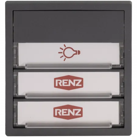 RENZ Klingel- und Lichtmodul 3. Generation 97-9-85675, 1xLicht, 2xKlingel - Frontansicht