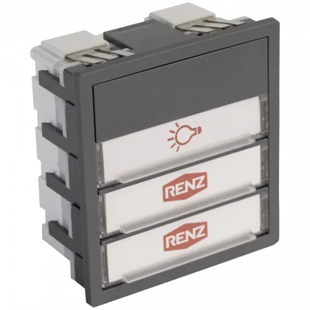 Preview: RENZ Klingel- und Lichtmodul 3. Generation 97-9-85675, 1xLicht, 2xKlingel - Seitenansicht