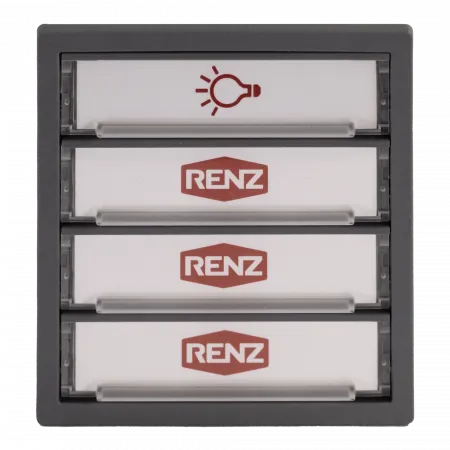 RENZ Klingel- und Lichtmodul 3. Generation 97-9-85676, 1xLicht, 3xKlingel - Frontansicht