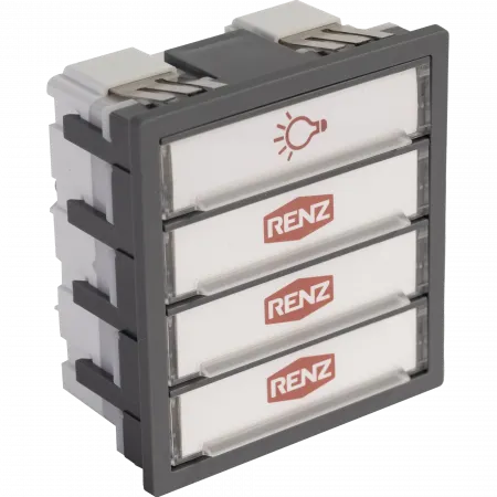 RENZ Klingel- und Lichtmodul 3. Generation 97-9-85676, 1xLicht, 3xKlingel - Seitenansicht