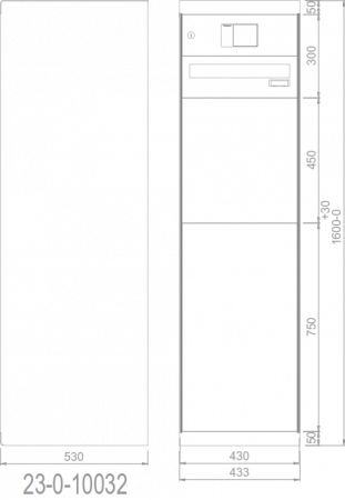 eQubo elektronischer Paketkasten - 23010032 - schematische Darstellung