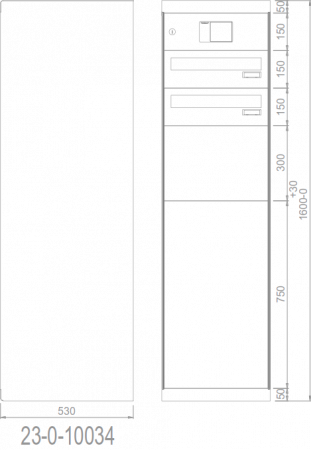 eQubo elektronischer Paketkasten - 23010034 - schematische Darstellung