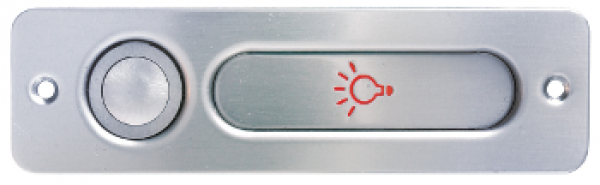 RENZ Einzel-Frontplatte RSA1-Lichttaster, Edelstahl V4A, 130x36, 17-0-17467