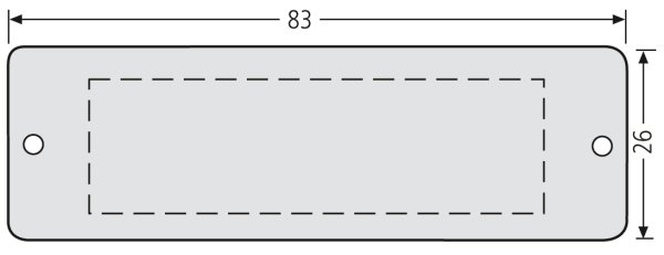 RENZ ALU Namensschild, 83x26, mit Papiereinlage und Plexiglas, verschraubt, 97-9-00211