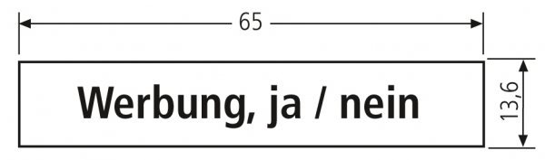 RENZ RSA2 Namensschildeinlage, Kunststoff, weiß, drehbar, bedruckt, 65x13.6, 97-9-87252