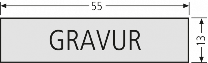 Namensschild Einlage LIRA mit indiv. Gravur 90-3-00001 - schematische Darwstellung