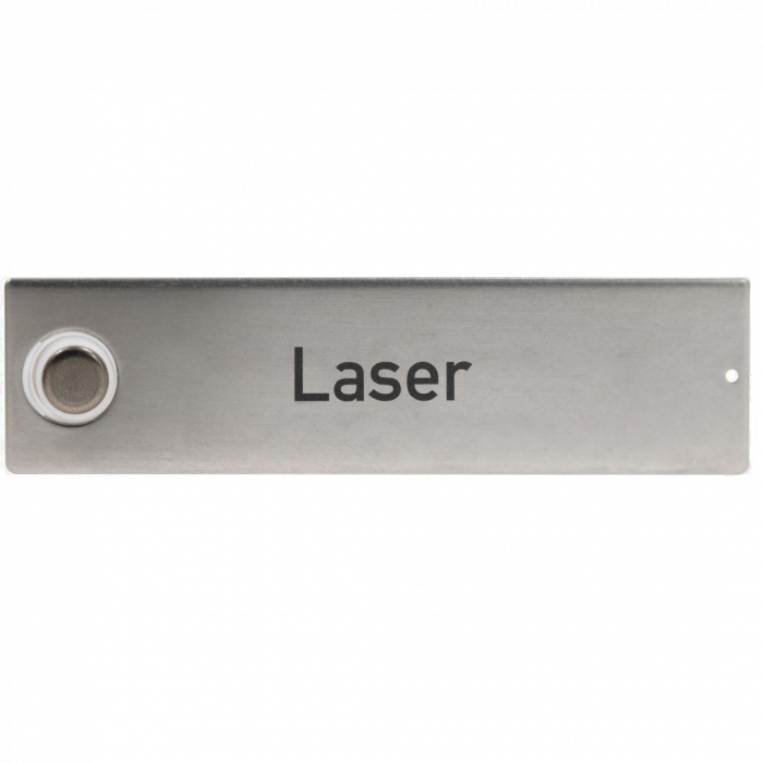 RENZ RSA2 Namensschild 90300044, Edelstahl, mit Klingelknopf, mit indiv. Gravur - Frontansicht, graue Lasergravur