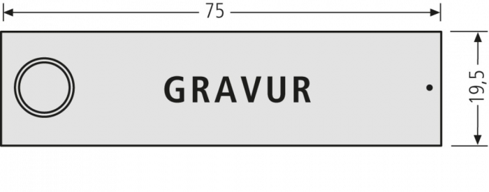 RENZ RSA2 Namensschild 90300045, ALU, mit Klingelknopf und indiv. Gravur - schematische Darstellung, graue Lasergravur