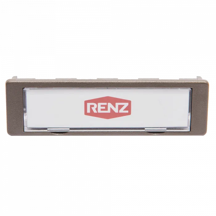 RENZ Namensschild 92 inkl. Papier-Namensschildeinlage 97982016 - Frontansicht, Farbe: grau