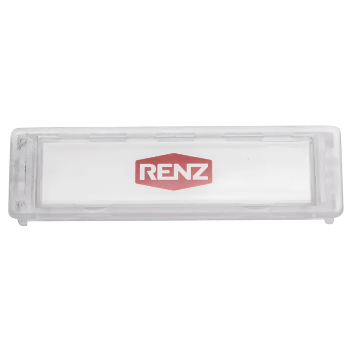 RENZ Namensschild 92 inkl. Papier-Namensschildeinlage 97982016 - Frontansicht, Farbe: glasklar