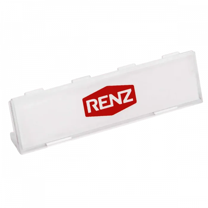 RENZ Namensschildabdeckung 92, glasklar mit Einlage 97-9-82146 - Seitenansicht