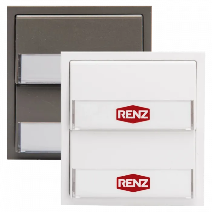 RENZ Tastenmodul mit 2x Klingeltaster 97-9-85270 - Frontansicht, Farbe: Weiß oder Grau