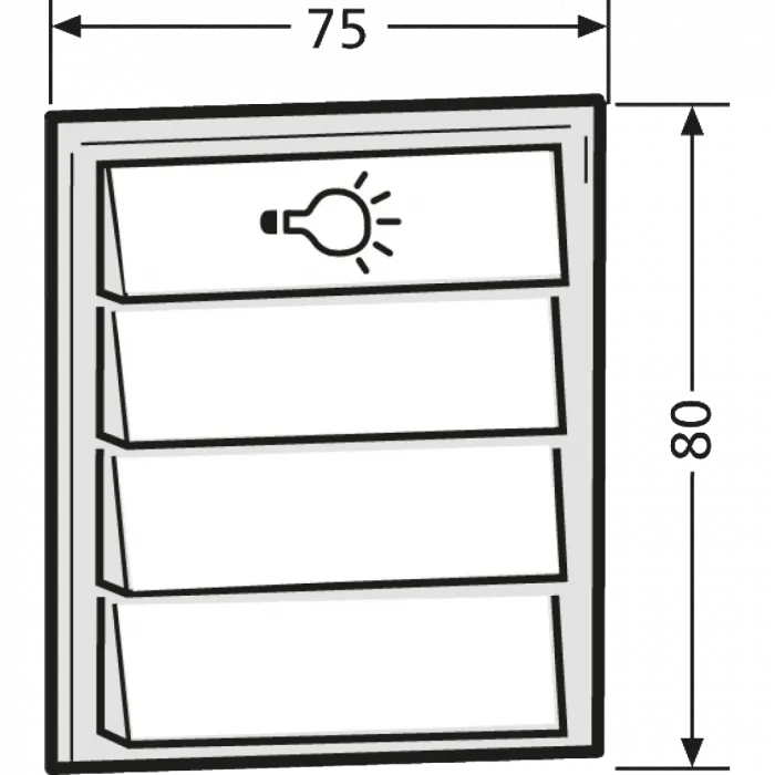 RENZ Tastenmodul mit 1x Licht- und 3x Klingeltaster 97-9-85276 - schematische Darstellung
