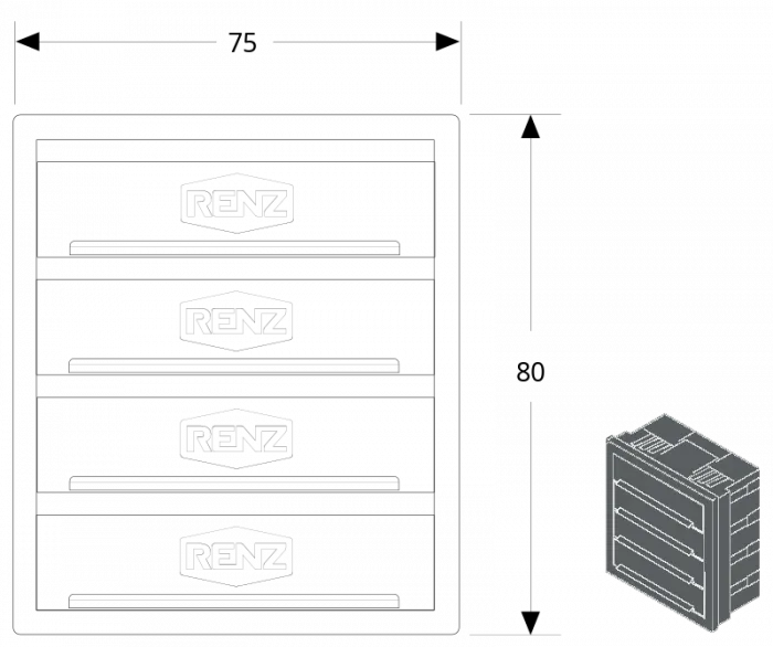RENZ Klingelmodul 3. Generation 97-9-85672 4xKlingel - schematische Darstellung