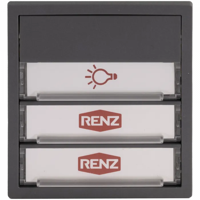 RENZ Klingel- und Lichtmodul 3. Generation 97-9-85675, 1xLicht, 2xKlingel - Frontansicht