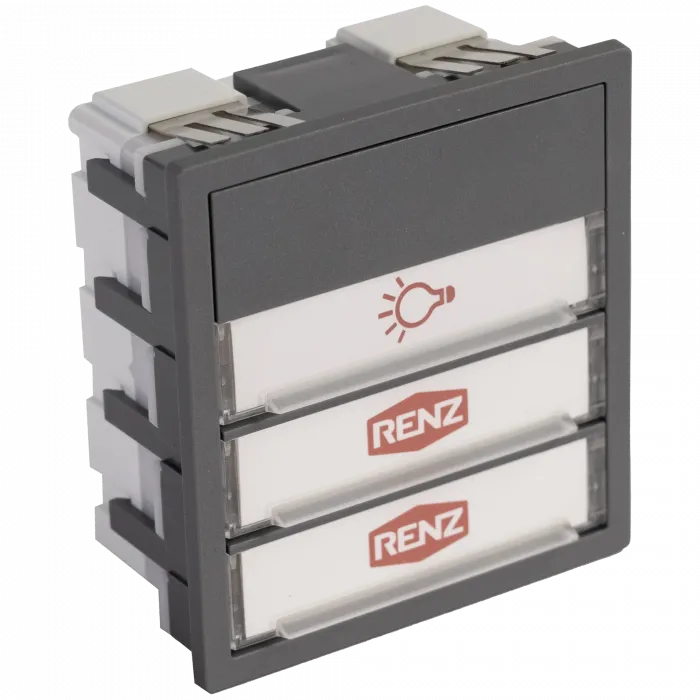 RENZ Klingel- und Lichtmodul 3. Generation 97-9-85675, 1xLicht, 2xKlingel - Seitenansicht