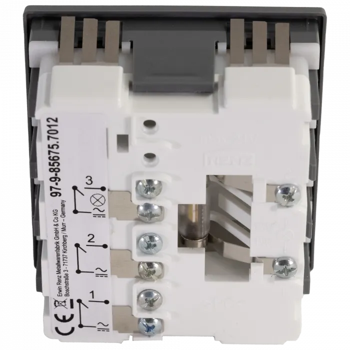 RENZ Klingel- und Lichtmodul 3. Generation 97-9-85675, 1xLicht, 2xKlingel - Rückansicht