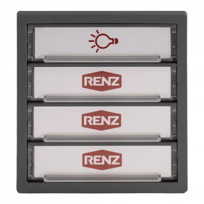 RENZ Klingel- und Lichtmodul 3. Generation 97-9-85676, 1xLicht, 3xKlingel - Frontansicht
