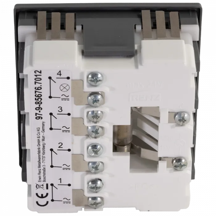 RENZ Klingel- und Lichtmodul 3. Generation 97-9-85676, 1xLicht, 3xKlingel - Rückansicht