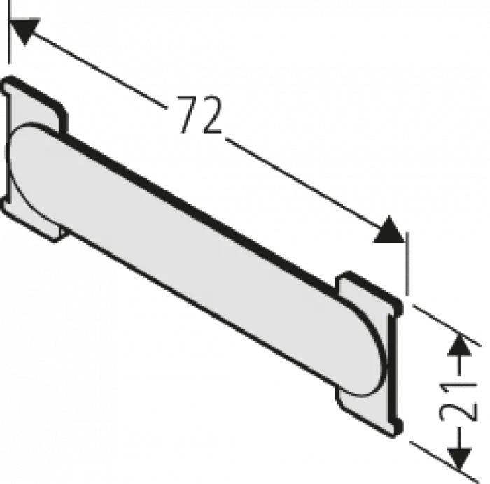 RENZ RSA1 Namensschild 97-9-90227 (ALU) bzw. 97-9-90228 (Edelstahl),  ohne Gravur - schematische Darstellung