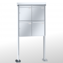 RENZ PRISMA Edelstahl V4A-Ausführung, Anlage ohne Installationskasten, Kasten 370x440x145, 4-teilig, mit 2 Fußplatten, 10-0-19370