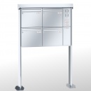 RENZ PRISMA Edelstahl V4A-Ausführung, Anlage mit Installationskasten, Kasten 370x330x145, 4-teilig, mit 2 Fußplatten, 10-0-19377
