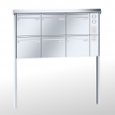 RENZ PRISMA Edelstahl V4A-Ausführung, Anlage mit Installationskasten, Kasten 370x330x100, 6-teilig, zum Einbetonieren, 10-0-25606