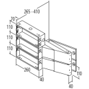 RENZ Mauerdurchwurfkasten, Entnahmetür aus Edelstahl V4A, ausziehbarer Kasten 260x330x265-410, 2-teilig, 11 ltr., 14-0-14442