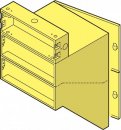 RENZ Mauerdurchwurfkasten, Entnahmetür aus Edelstahl V4A, feststehende Tiefe, Kasten 300x330x385, 2-teilig, 13 ltr., 14-0-14724
