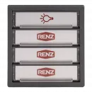 RENZ Klingel- und Lichtmodul 3. Generation 97-9-85676, 1xLicht, 3xKlingel - Frontansicht