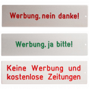 RENZ RSA2 Namensschild aus Metall für/gegen Werbung mit opt. Gehäuse - Variantenauswahl