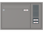 Unterputz Briefkastenanlage, RENZ Eckrahmen 1-teilig, 10-0-25079 - Frontansicht,  Farbe: Graualuminium, Klingel: Rechts